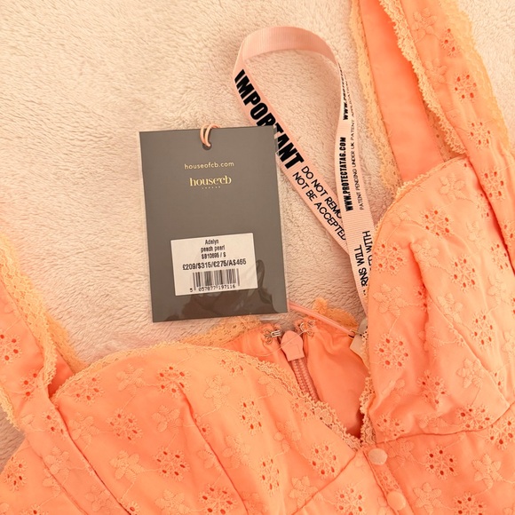 NWT HOCB Adalyn Peach Broderie Anglais Midi Sundress (Small) - Picture 8 of 9